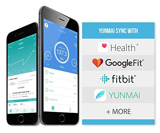 Yunmai color scale apps sync with Google Fit, apple health and fitbit